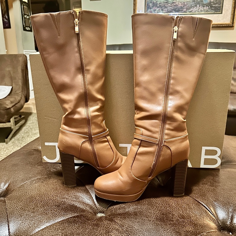 Mahogany Colored Knee Boots with Box - Size 8.5
